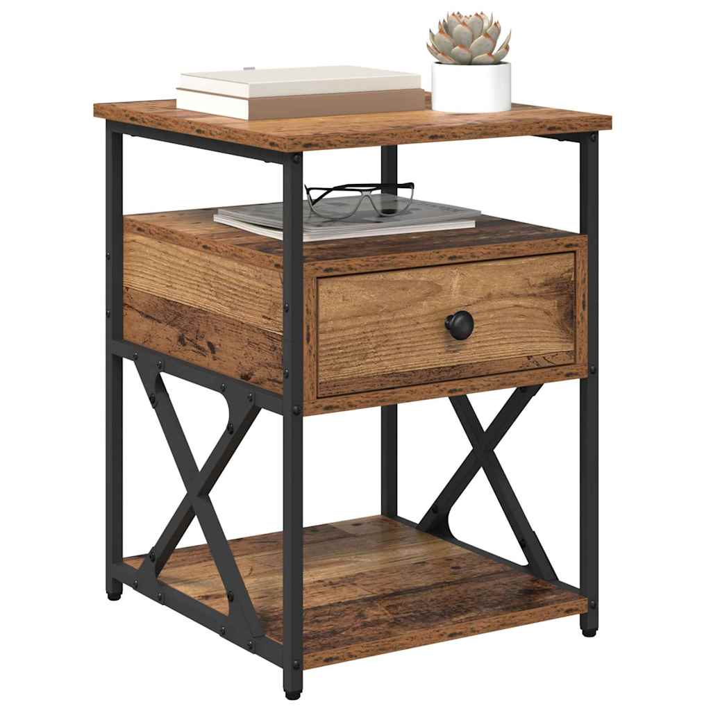 Bedside Cabinet 2 pcs Old wood 40 x 42 x 55 cm Engineered wood